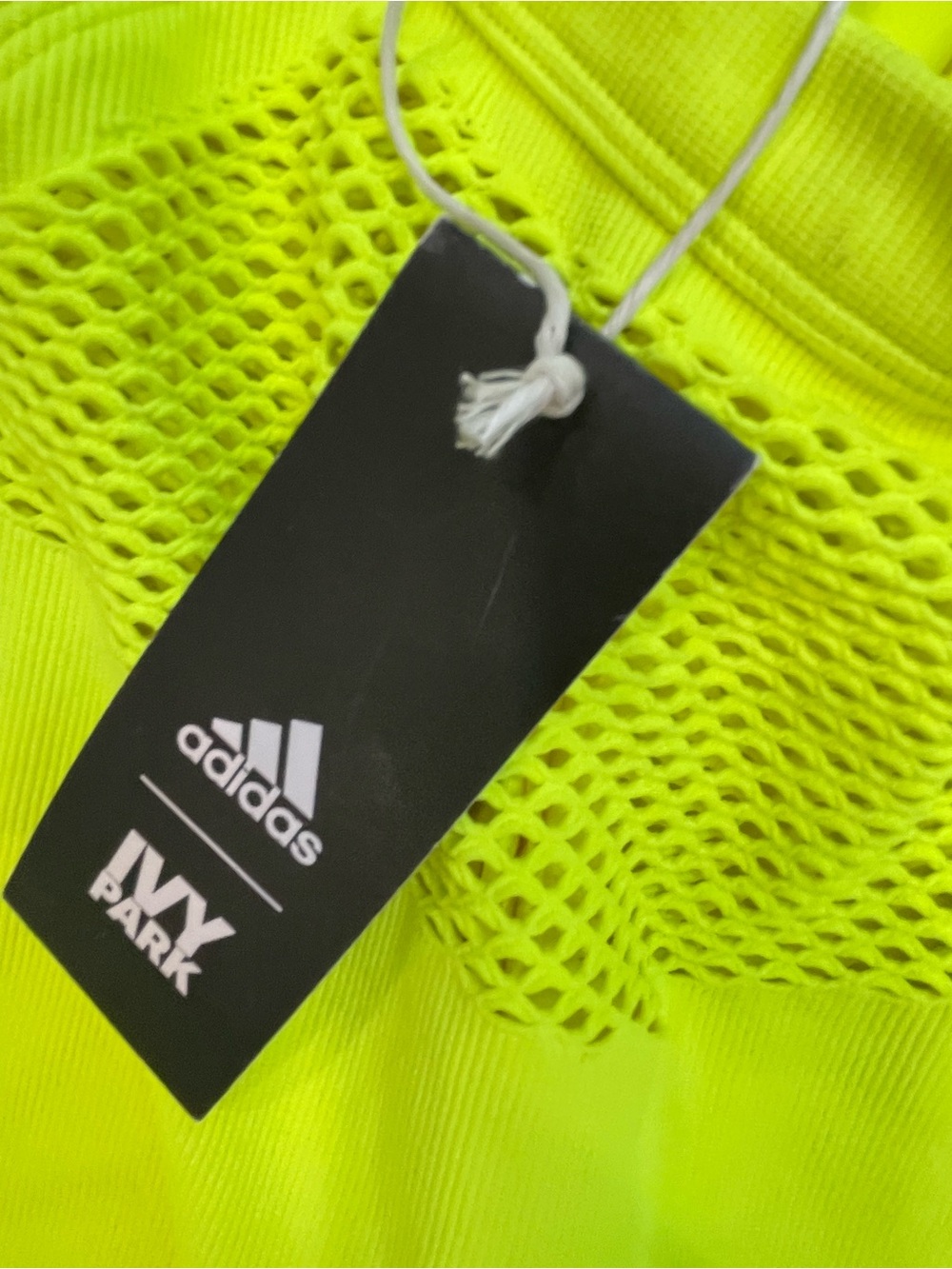 Beyonce Adidas X IVY PARK Neon Yellow Mesh-Panel Halter Jumpsuit size XL - Picture 6 of 15